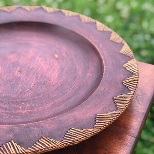 Unique Extra Large Timber And Wicker Decorative Plate Indonesia